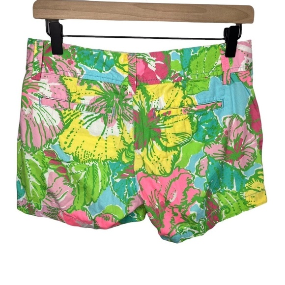 Lilly Pulitzer The Callahan Shorts Tropical Hibiscus Print Size 0 Beach - Picture 4 of 9